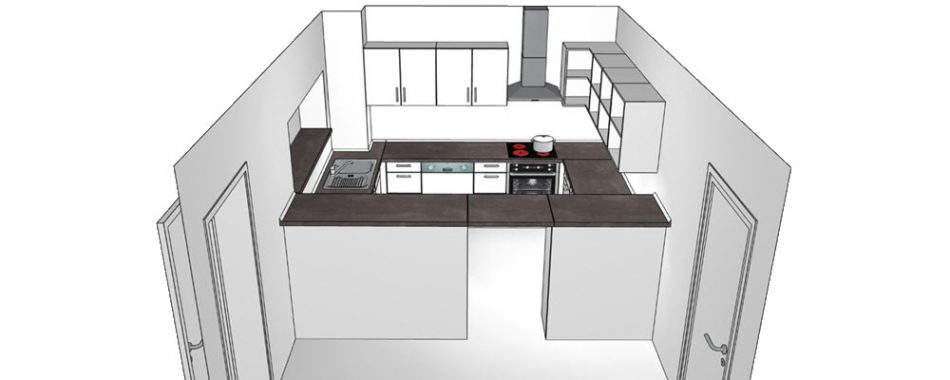 FCR Clubheim - Frontansicht der neuen Küche