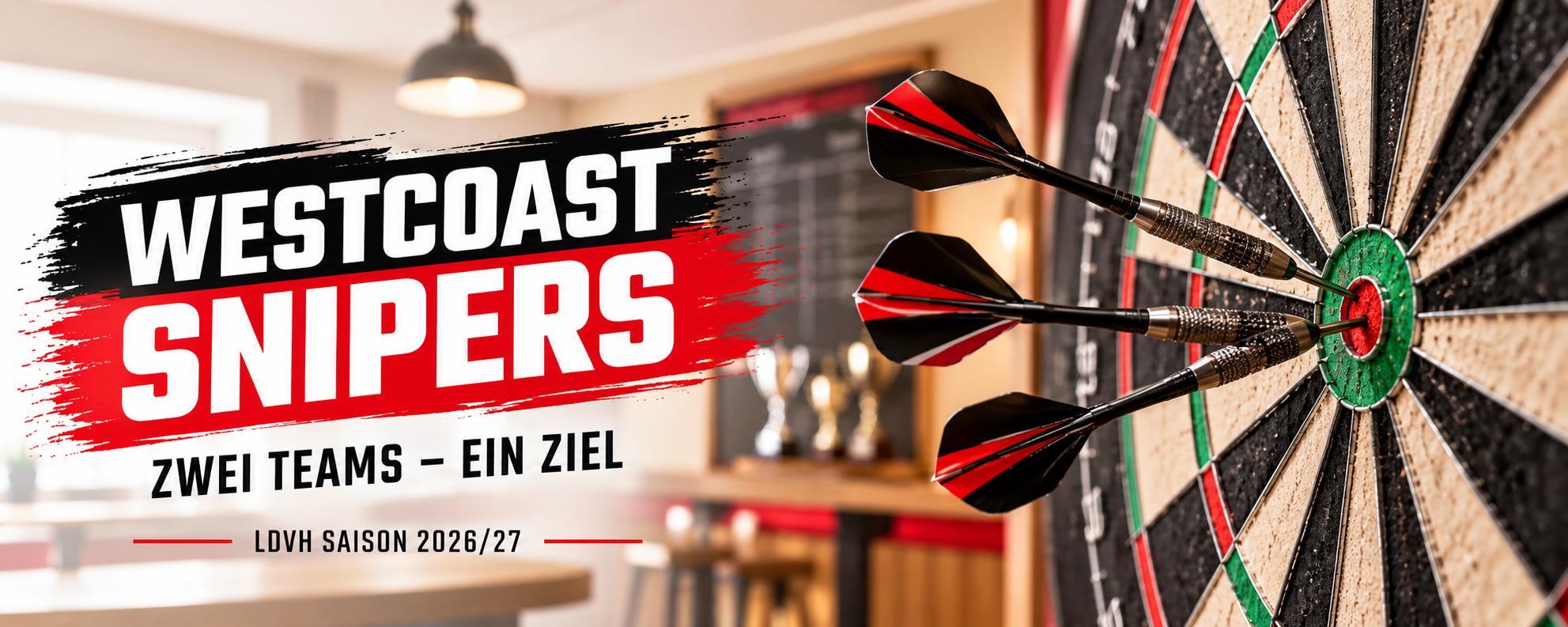 Westcoast Snipers des FC Roland Wedel starten mit zwei Dart Mannschaften in die neue LDVH Saison.